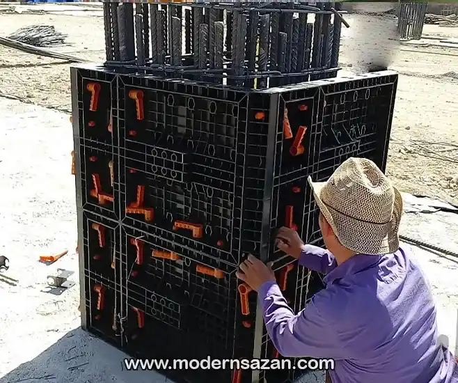 روش قالب بندی ستون با قالب پلاستیکی
