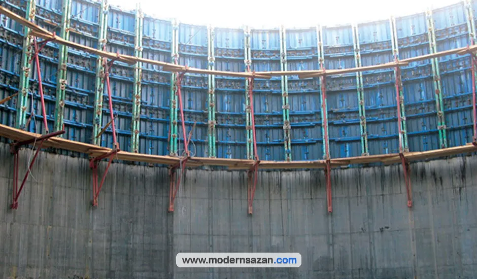 مراحل قالب بندی دیوار دایرهای